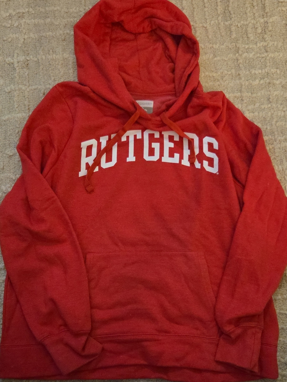 Rutgers Red Hooded Sweatshirt -  Men's Pullover, XL